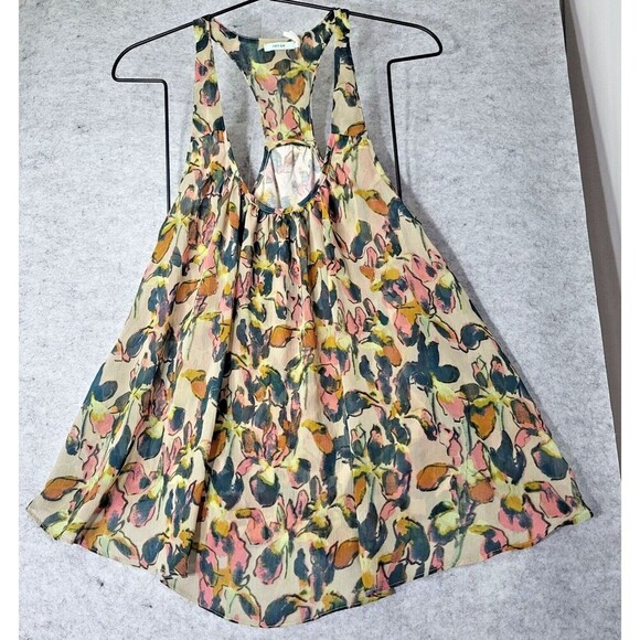 KIMCHI BLUE Tops - KIMCHI BLUE WOMENS SMALL MULTICOLOR FLORAL FLOWY RAZOR  PEEK-A-BOO BACK BLOUSE
